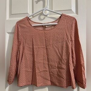 PINS AND NEEDLES Orange Geometric 3/4 Sleeve Crop Top Anthropologie sz medium